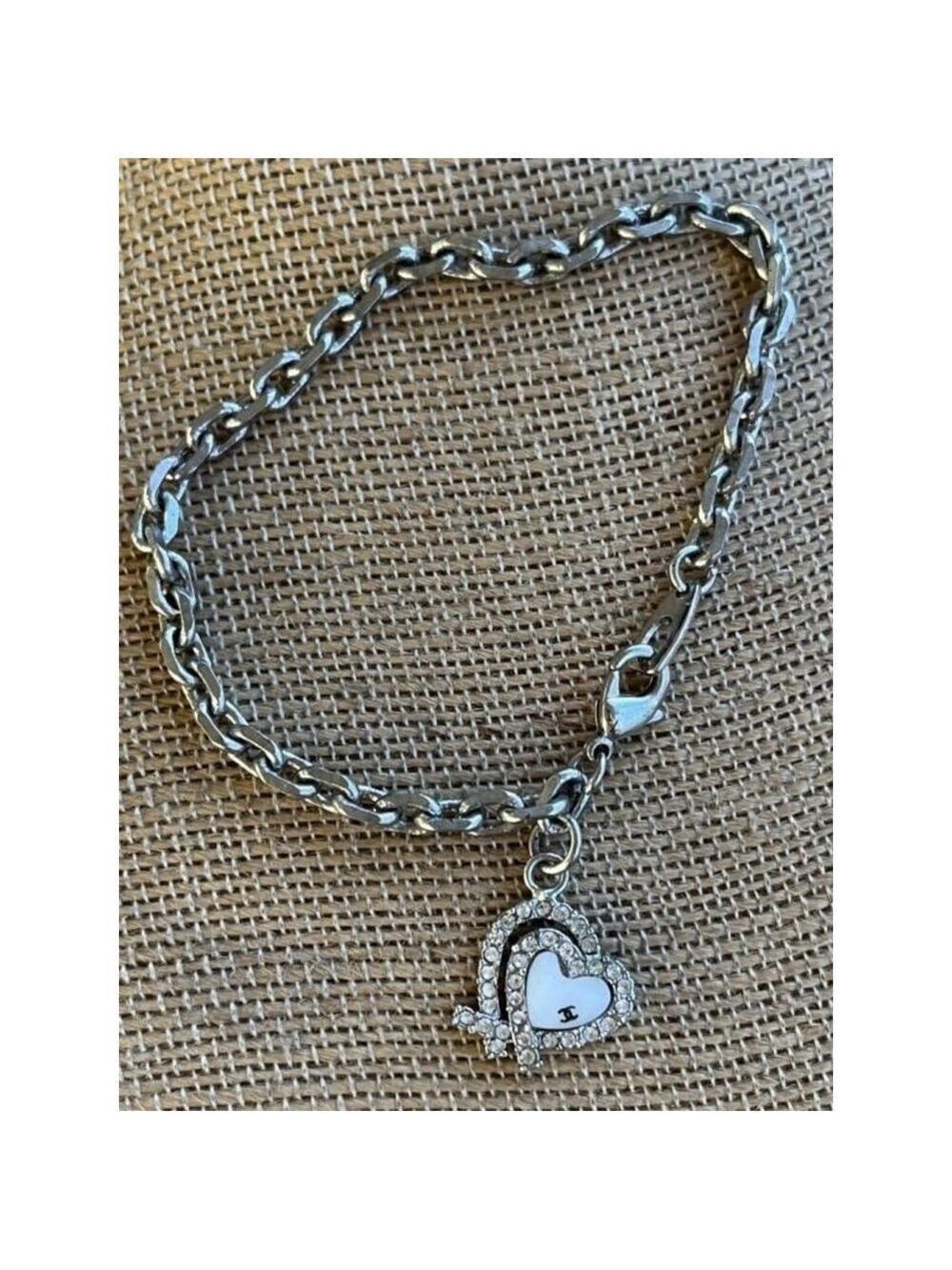 Silver Heart Charm Bracelet 7”